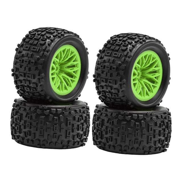 HILABEE 1:18 Scale RC Car Tires Wheels Accessories Direct Replaces Maintenance Components 4WD Parts Easy Installation Buggy Tires Rim Green