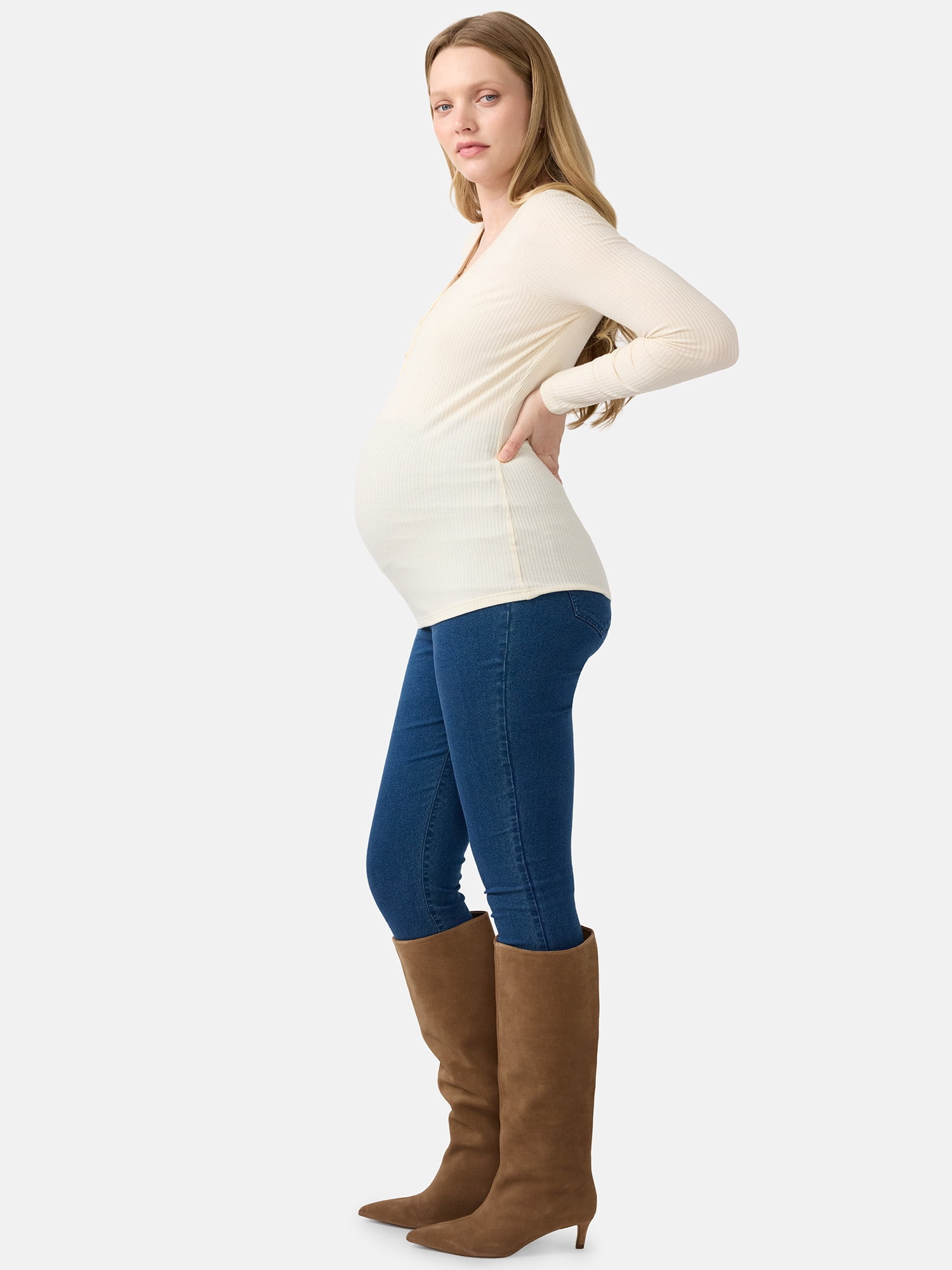 Ingrid & Isabel For Every Belly Women's Maternity Henley Shirt, Sizes S-XXL
