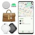 thumbnail image 2 of Google Certified Android Bluetooth Tracker (F02-B) for Android 9+, 2-Pack White - Key Finder/Luggage Locator with Google "Find Devices" App, 150M Range, IP67 Waterproof, Replaceable CR2032 Battery, 2 of 7