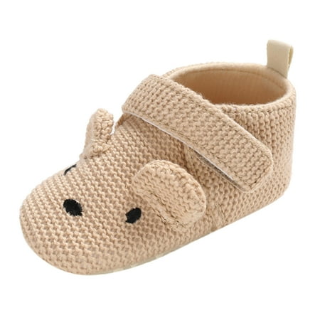 

Children Baby Shoes Boys Girls Cotton Shoes Hook Loop Solid Color Lightweight Soft Comfortable Cute Cartoon Animal Pattern