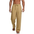 thumbnail image 6 of Ixbnca Men's Summer Casual Pants Elastic Waist Beach Pants with Pockets Drawstring Loose Lightweight Pants, 6 of 7