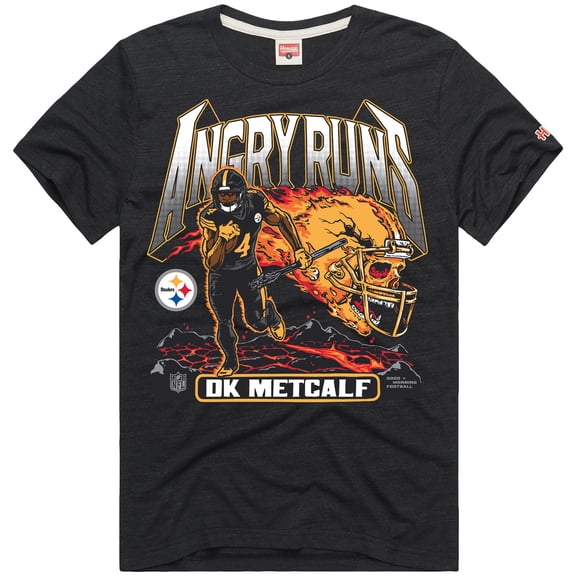 Unisex Homage DK Metcalf Charcoal Pittsburgh Steelers Angry Runs Player Graphic Tri-Blend T-Shirt