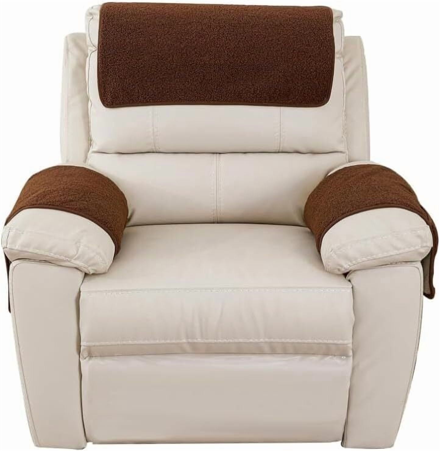 3 Pcs/Set Recliner Covers Armrest Covers for Recliner Chair with Storage Pockets Headrest Cover for Sofa Recliner Protector