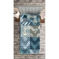 thumbnail image 3 of Ambesonne Nautical Quilted Bedspread Set 2 Pcs, Anchor Grunge Naval, Twin Size, Blue Beige, 3 of 3