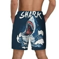 thumbnail image 3 of Qekee Shark print Mens Swim Quick Dry Stretch Swim Shorts Lining Bathing Suits Swimwear Beach Shorts with Pockets, 3 of 9
