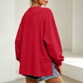 thumbnail image 7 of Trikvn Women's Oversized Crewneck Sweatshirt Long Sleeve Drop Shoulder Pullover Tops Side Slits Casual Loose Tunic Shirts Fall Winter Loungewear Comfy Clothes, 7 of 7