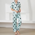 thumbnail image 2 of Gibobby Camisón de mujer Conjunto de pijamas Ropa de dormir Conjunto de de lencería de mujer Sexy Nuevo Traje de ropa interior sexy Satén de seda Mujeres Top de manga corta (Verde, S), 2 of 5