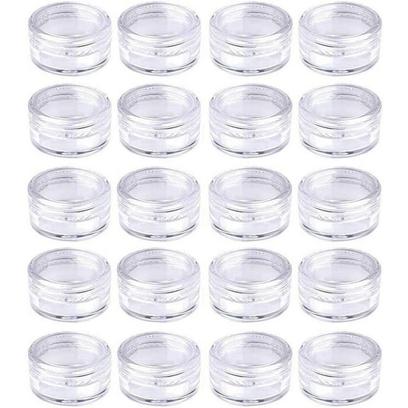 20PCS 5ml Clear Sample Pots Empty Small Travel Containers Leak Proof Refillable Cosmetic Jars Makeup Sample Containers with Lid, Storage Pot for Lip Balm Scrub DIY Cosmetic