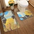 thumbnail image 2 of Xecao Funny Countryside Donkey 2-Piece Vintage Seamless Anti-Skid Mat Set, featuring a stylish pattern for a safe and elegant toilet rug experience, 2 of 6