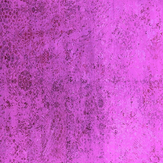 Ahgly Company Indoor Square Oriental Pink Industrial Area Rugs, 4' Square