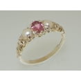 thumbnail image 2 of LBG British Made 10k White Gold Natural Pink Tourmaline & Cultured Pearl Womens Trilogy Ring - 33 size options, 2 of 6