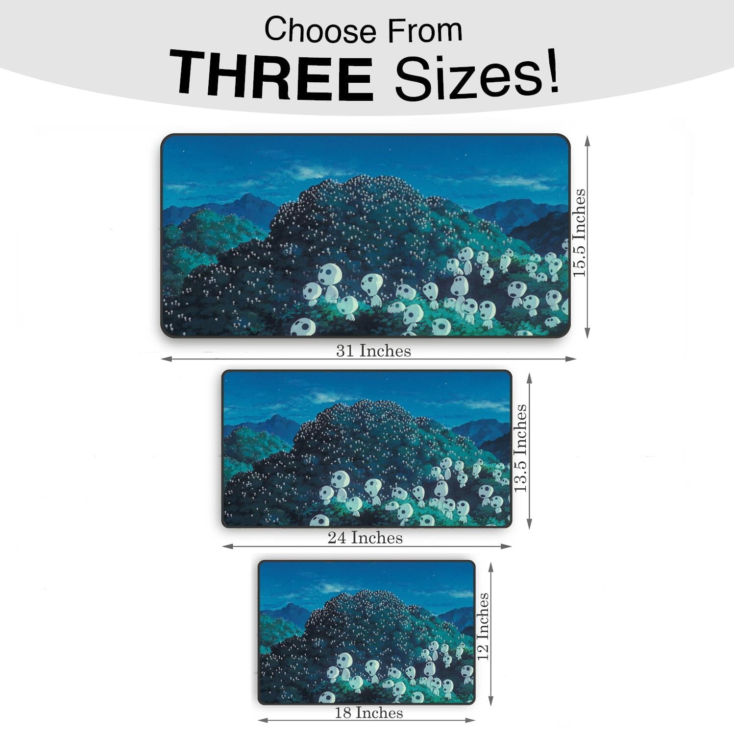 Kodama Mousepad, Forest Spirit Gaming Desk Mat, Anime-Inspired Desk Mat with Anti-Slip Rubber Base