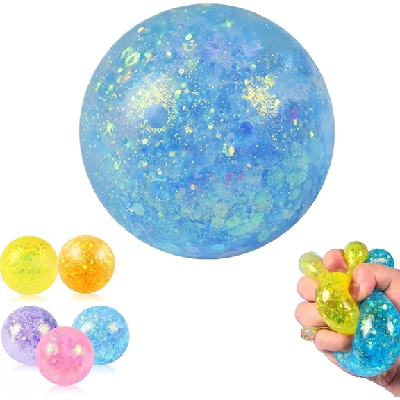 Glitter Dumpling,Glitter Octopus Squishies,Animals Squishies Soft Squeeze Fidget Toys,Sparkly Cute Mini Rainbow Stressing Ball, Stress Relief Toys for Adults