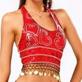 thumbnail image 3 of Women's Sequin Crop Top - Belly Dance Bra, Talter Tank, Sequin Tassel, One Size, 3 of 6