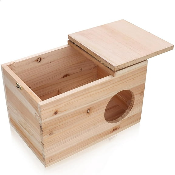 Squirrel Nesting Box, Squirrel Breeding Box Wood House for Chinchilla Hamster Mating and Nesting Box