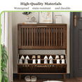 thumbnail image 7 of Algherohein Shoe Storage Cabinet with 2 Flip Drawers,Shoe Cabinet Entryway,Fence Walnut,Large, 7 of 7