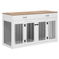 thumbnail image 6 of Dextrus Large Dog Crate Furniture for 2 Dogs, 60" Wooden Dog Kennel with Double Doors and 2 Drawers, Heavy Sturdy Dog Kennel for Medium Large Dog, Indoor Double Dog Cage,White, 6 of 6