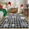 thumbnail image 3 of Bleum Cade Christmas Snowflake 5'x7' Area Rugs for Living Room, Washable Rugs for Bedroom Dinning Room,Grey Buffalo Plaid Rug Ultra Soft Non Slip Durable Large Carpet Home Decor, 3 of 9