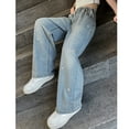 thumbnail image 6 of GYRATEDREAM Girls Wide Flare Jeans,Little Big Girl Ripped Wide Leg Soft Denim Pants 4-16 Years, 6 of 8