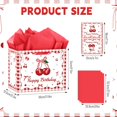 thumbnail image 3 of Bow Cherry Birthday Gift Bag, Large Happy Birthday Gift Bag, with Card and Tissue Paper, Cherry Themed Party Favors Supplies for Children, Adults, Teens, Girls Bday Celebration Decor, 3 of 7