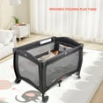 thumbnail image 4 of Parc pour Bébé Pliable 2-en-1 avec Berceau, Parc Léger avec Roues pour Maison Voyage Extérieur, 4 of 8
