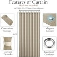 thumbnail image 2 of Approximate Pinch Pleated 100% Blackout Magnetic Curtain - Accordion Style Door Cover for Doorway, Closet, Hallway, Wardrobe & Room Divider - Folding Pleated Drapes, 1 Panel 60" W x 80" L, Tan, 2 of 16