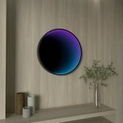 Ozarke 3D Circle Infinity Mirror Light, LED Wall Mirror RGB Color - Small