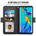 thumbnail image 2 of Cover for Huawei P30pro Cover, Mobile Phone Cover Compatible with Huawei P30pro, Mobile Phone Cover Protective Cover Bag Case Fabric And Pu Leather with Credit Card Holder, Black, 2 of 7