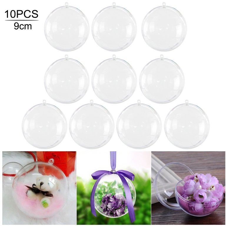 Christmas Clear Bubbles Transparent Ball Plastic Fillable Sphere Ornament for Home Decoration Wedding Birthday Party Gift Box 8 Sizes, Size: 10 cm