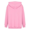 thumbnail image 4 of BLTIBY Valentine's Day Sweatshirt for Women Hooded Autumn Spring Funny Love Heart Graphic Valentines Shirt Casual Valentines Round Neck Long Sleeve Pullover Tops Pink XL, 4 of 5