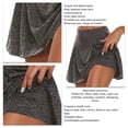 thumbnail image 4 of Falda con pantalones cortos para mujer, pantalones cortos falsos de 2 piezas, falda de entrenamiento de cintura alta para verano, gris oscuro M, 4 of 5