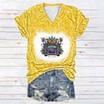 thumbnail image 1 of Fiudx Ofertas Del Día Blusa de Manga Corta con Estampado de Carnaval para Mujer, Tops Informales con Cuello Redondo, 1 of 3