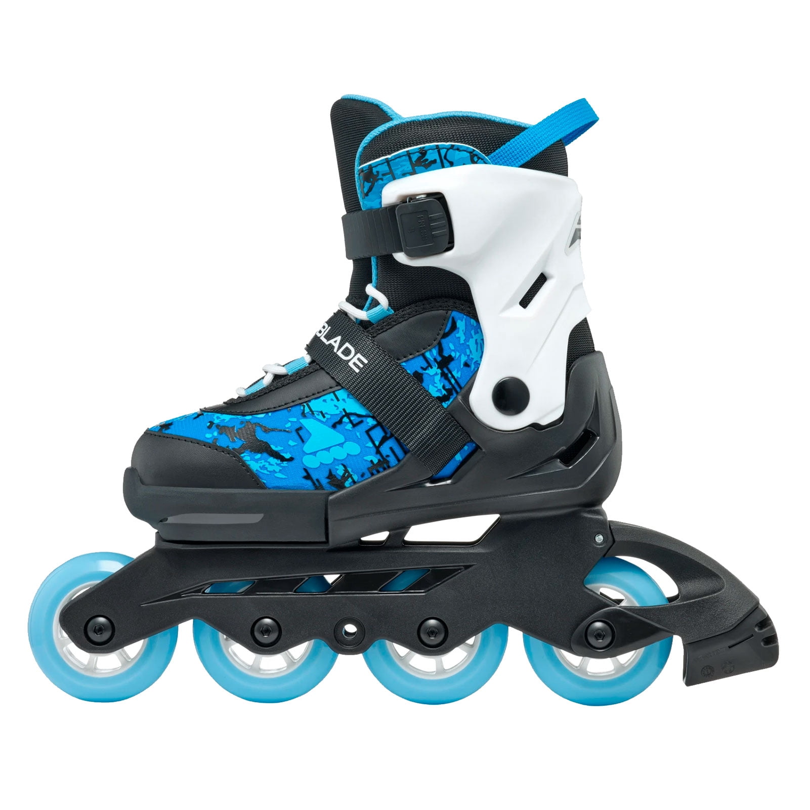 ROLLERBLADE Kids' Microblade SL Black/Sky Blue Skates, Size: 2-5 (86B0751540NF02-2-5)