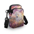 thumbnail image 3 of HELLHERO White Horse and Flowers Pattern Crossbody Small Bags Double-layer Polyester Adults 4.33x1.97x7.09 for Daily Commute or Casual Outings, 3 of 7