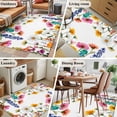 thumbnail image 6 of Spring Floral Area Rugs Collection 2.7'x5', Yellow Pink Flowers Botanical Farmhouse Non Slip Indoor Rectangle Throw Runner Rug Floor Mat Carpet for Living Room Dining Table Bedroom Nursery, 6 of 9