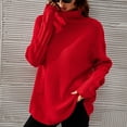 thumbnail image 6 of JINMGG 2024 Fall Winter Plus Size Sweaters for Women Clearance,Ladies Autumn/Winter Solid Color Turtleneck Sweater Long Sleeve Knit Sweater, 6 of 7