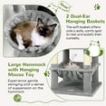 thumbnail image 4 of Globlazer 68" XL Corner Cat Tree Tower Condo for Large Cats - 6 Sisal Scratching Posts, 2 Condos, Hammock & Hanging Basket, Light Grey, 4 of 9