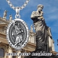 thumbnail image 4 of Santa Muerte/Saint Jude/Virgin Mary/St Benedict 925 Sterling Silver Miraculous Medal Religious Amulets Necklace Religious Protector Talisman Jewelry Gifts for Men Women, 4 of 6