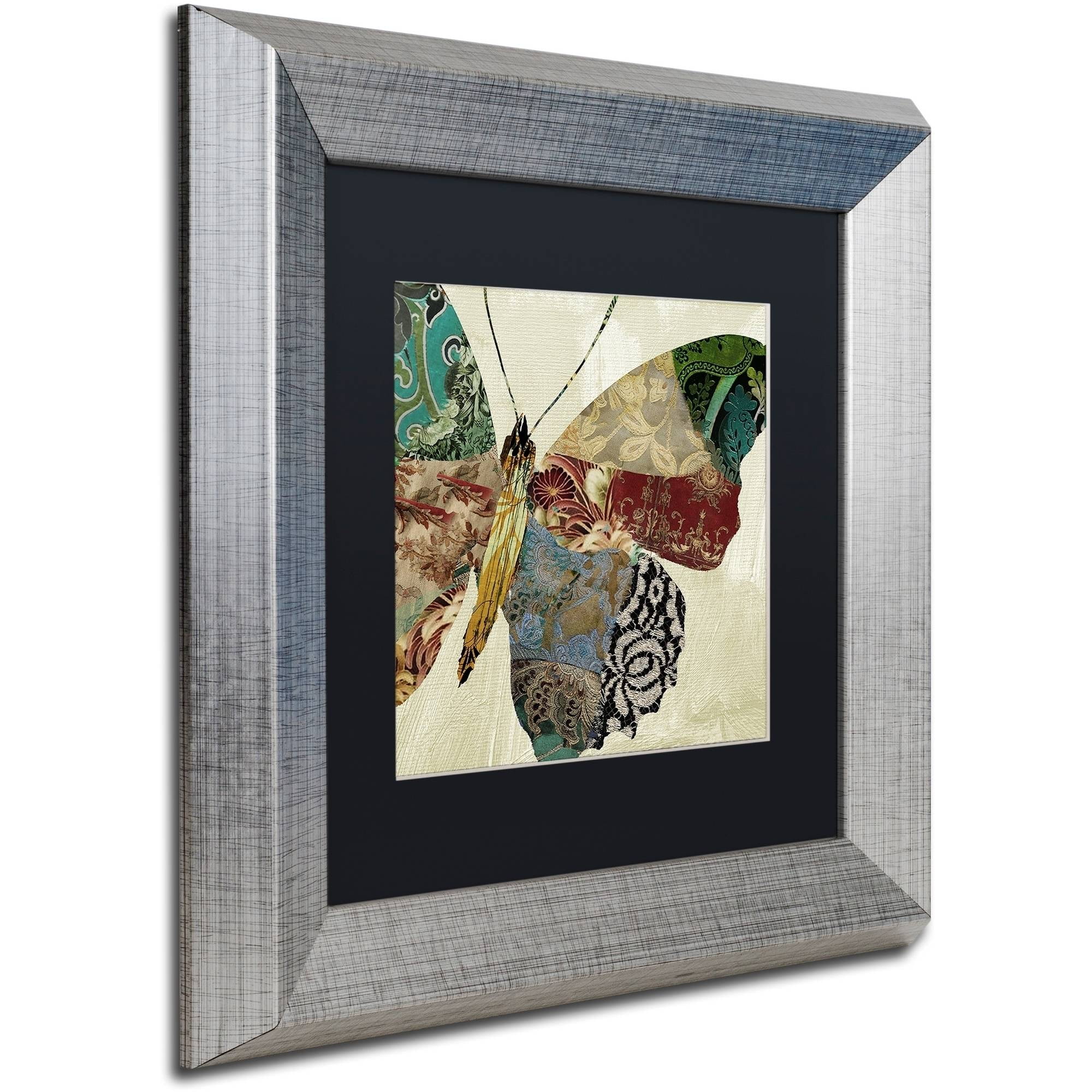 Trademark Fine Art "Butterfly Brocade II" Canvas Art by Color Bakery Black Matte, Silver Frame