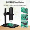 thumbnail image 4 of Microscopio digital inalámbrico WiFi, portátil, cámara, aumento de 50X a 1000X, 8 luces LED ajustables, compatible con teléfonos inteligentes iOS y Android, tabletas y computadoras, 4 of 9