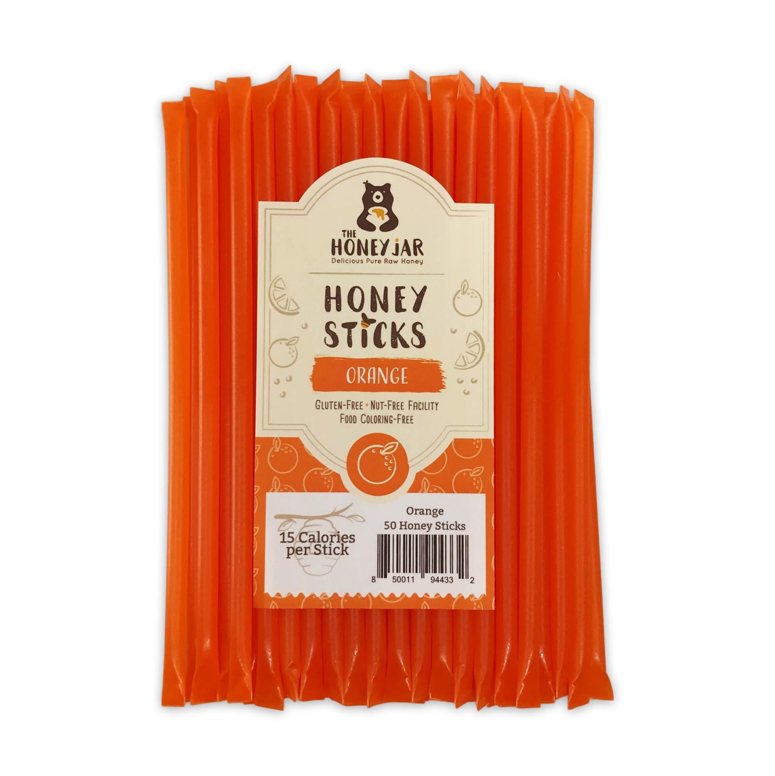 The Honey Jar Orange Flavored Honey Sticks 50 Count Package