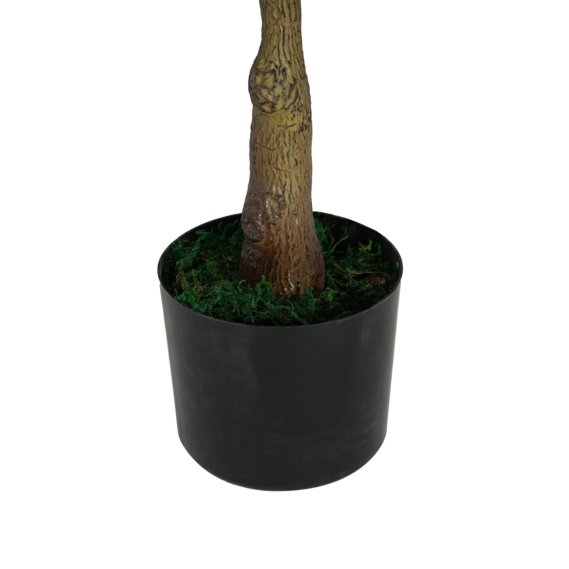 Christopher Knight Home 51" Artificial Ficus Tree in Black Plastic Pot, Pre-Potted Faux Greenery Tree for Home Decor
