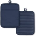 thumbnail image 1 of duomi-Ribbed Soft Silicone Pot Holder 2-Pack Set, Ink Blue, 7"x9", 1 of 4