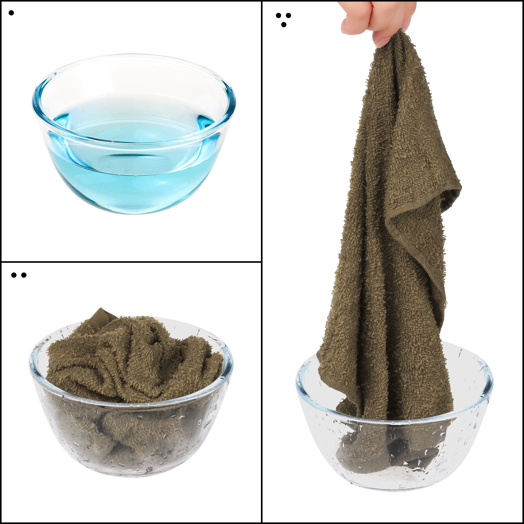 Unique Bargains Cotton Waffle Buffalo Checked Absorbent Kitchen Dish Towels 14"x14" Solid Brown