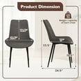 thumbnail image 3 of Gymax Dining Chair Set of 4 w/ Metal Legs Padded Seats & Backs for Dining Room Gray, 3 of 10
