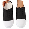 thumbnail image 3 of Comfortable Walking Sneakers for Women Lightweight & Supportive Canvas Shoes Women's Fabric Trainers Casual Summer Boat Low Loafer On Flat Wide Feet Breathable Com, 3 of 7
