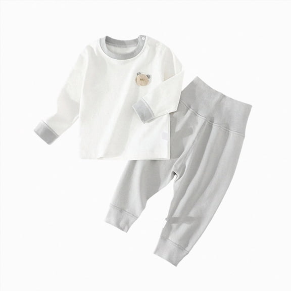Ulanda Infant Toddler Baby Girls Clothes Outfits,2 Piece Cute Fall Long-sleeve Top and Pants (Grey, 18-24 Months)