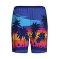 thumbnail image 5 of Naloa Beach with Palm Trees Men's Short Pajama Pants, Lounge Comfort Shorts with Elasticized Waistband and Side Pockets - Large, 5 of 9