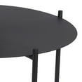thumbnail image 3 of 2 Tier Accent Table with Round Metal Top, Brown - Saltoro Sherpi, 3 of 5