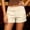 #Beige, variant on Women's High Waist Dual Side Button Dress Chino Shorts,Straight Leg Work Shorts with Pockets,Beige,Women's Plus Size L